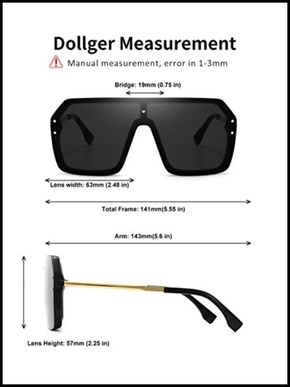 Oversized One Piece Rimless Sunglasses UV400 Protection Siamese Big Shades